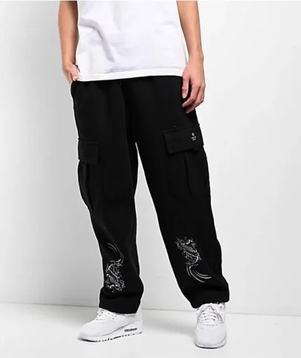 Airbrushed Koi Black Ninth Hall Fit Cargo Sweatpants