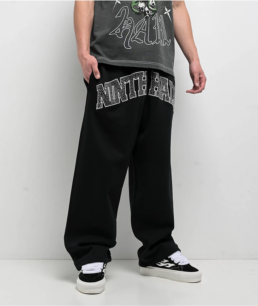Ninth Hall Rhinestone Black Oversized Sweatpants Ninth Hall Rhinestone Black Oversized Sweatpants