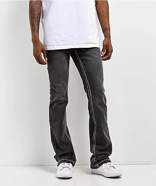 Black Denim Ninth Hall Stacked Flare Jeans Black Denim Ninth Hall Stacked Flare Jeans