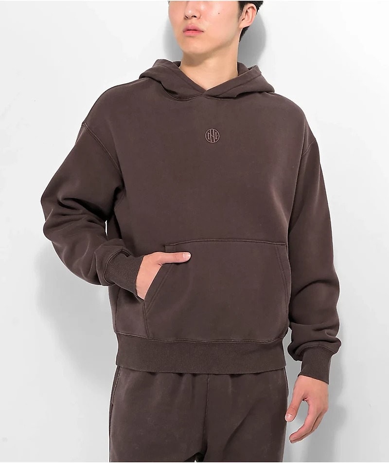 Ninth Hall Fundamentals Brown Wash Boxy Hoodie Ninth Hall Fundamentals Brown Wash Boxy Hoodie