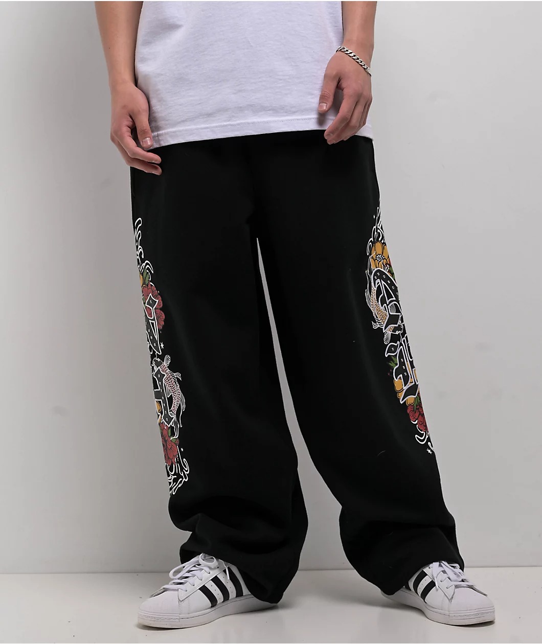 Ninth Hall Side Embroidered Black Oversized Sweatpants Ninth Hall Side Embroidered Black Oversized Sweatpants