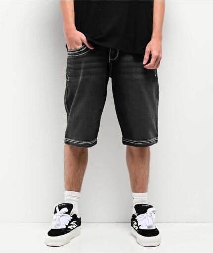 Ninth Hall Tout Slim Black Wash Denim Shorts
