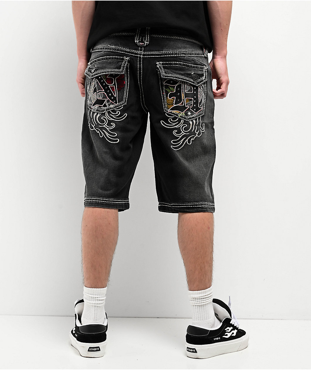 Ninth Hall Tout Slim Black Wash Denim Shorts Ninth Hall Tout Slim Black Wash Denim Shorts