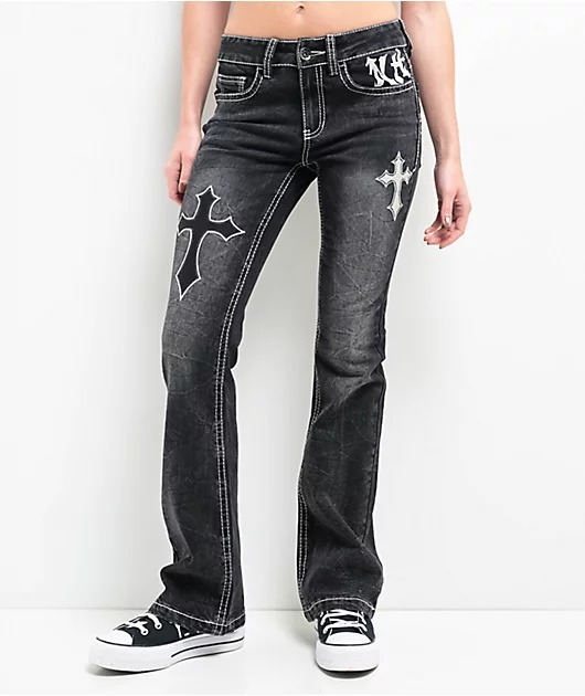Alyssia Cross Ninth Hall Mid Rise Flare Women Jeans Alyssia Cross Ninth Hall Mid Rise Flare Women Jeans