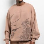 Crane Brown Oversized Ninth Hall Crewneck Sweatshirt