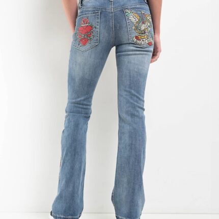 Ninth Hall Alyssia Printed Selfie Mid Rise Jeans