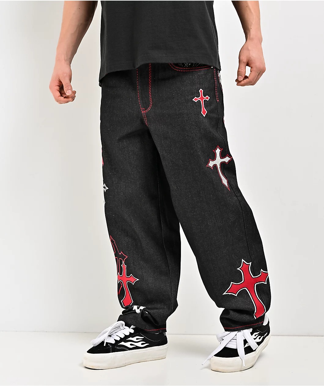 Ninth Hall Ambush Crosses Black Raw Denim Jeans Ninth Hall Ambush Crosses Black Raw Denim Jeans