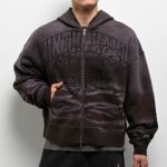 Ninth Hall Brown Wash Distressed Crop Hoodie