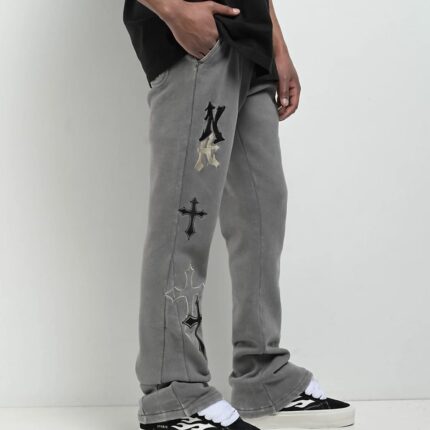 Ninth Hall Crosses Stacked Flare Sweatpants