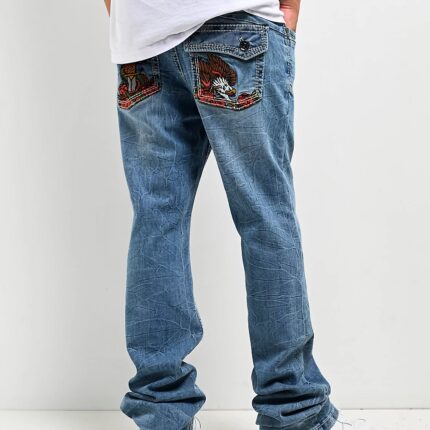 Ninth Hall Eagle Signal Stacked Flare Jeans