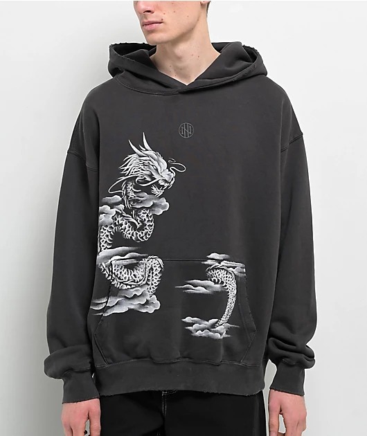 Ninth Hall Fundamentals Airbrushed Dragon Hoodie Black Ninth Hall Fundamentals Airbrushed Dragon Hoodie Black