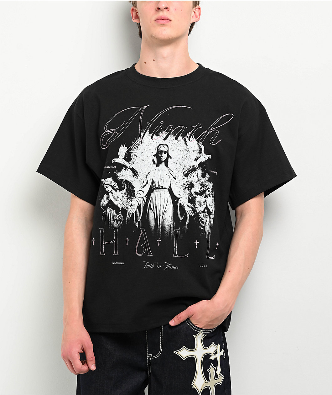 Ninth Hall Heaven Can Wait Black T-Shirt Ninth Hall Heaven Can Wait Black T-Shirt