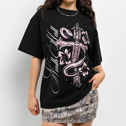 Ninth Hall Heavenly Decay Cross Black Boxy T-Shirt