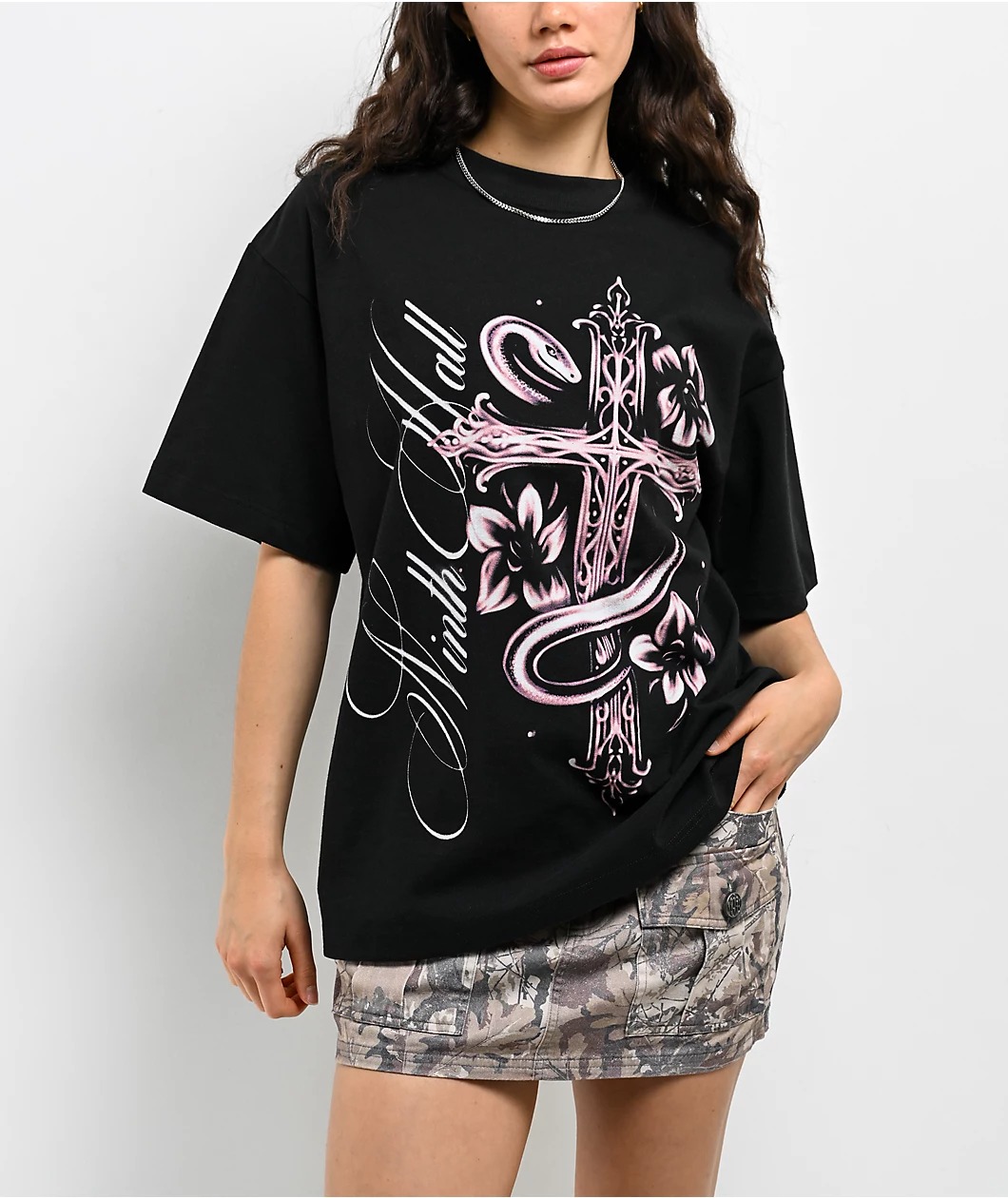 Ninth Hall Heavenly Decay Cross Black Boxy T-Shirt Ninth Hall Heavenly Decay Cross Black Boxy T-Shirt