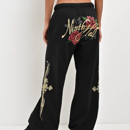 Ninth Hall MTT Black Wide Leg Sweatpants