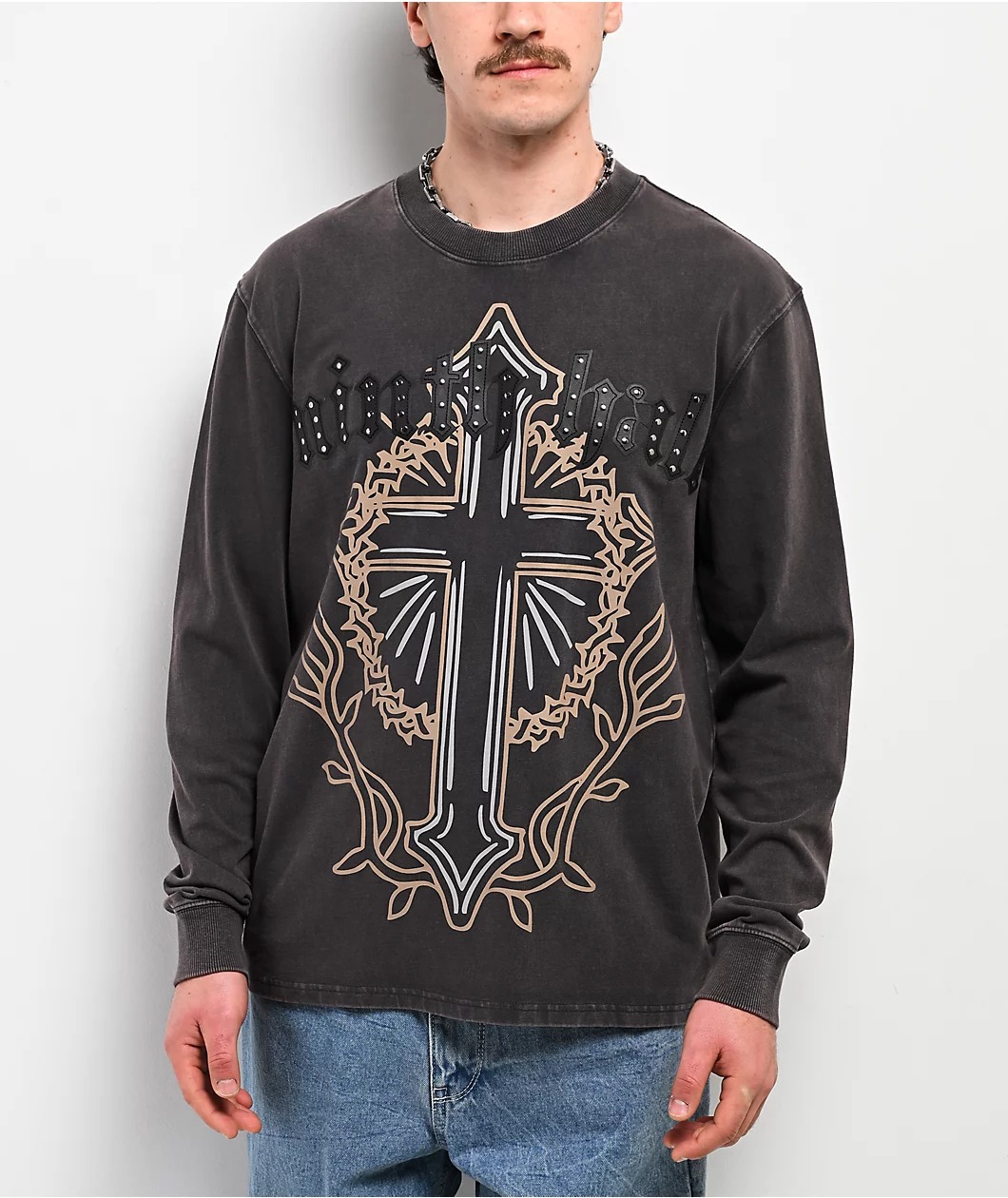 Ninth Hall Night Crawler Black Wash Sweatshirt Ninth Hall Night Crawler Black Wash Sweatshirt
