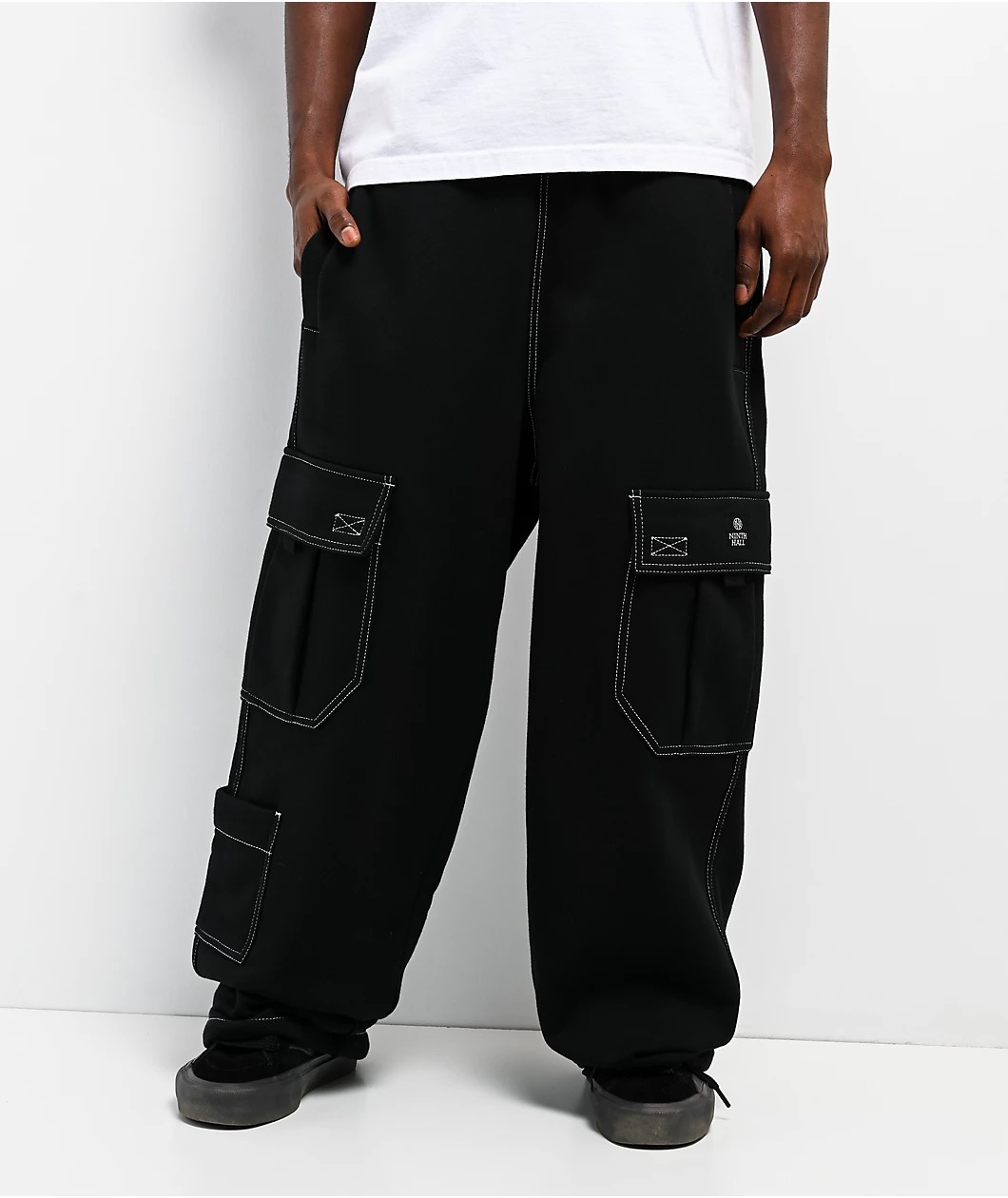 Ninth Hall Stash Black Baggy Cargo Sweatpants Ninth Hall Stash Black Baggy Cargo Sweatpants