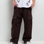Ninth Hall Stash Brown Baggy Cargo Sweatpants