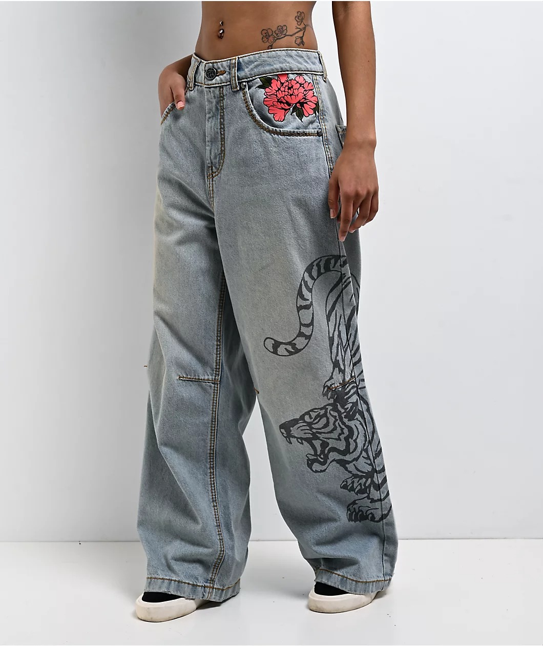 Ninth Hall Trina Growl Wide Leg Blue Wash Jeans Ninth Hall Trina Growl Wide Leg Blue Wash Jeans