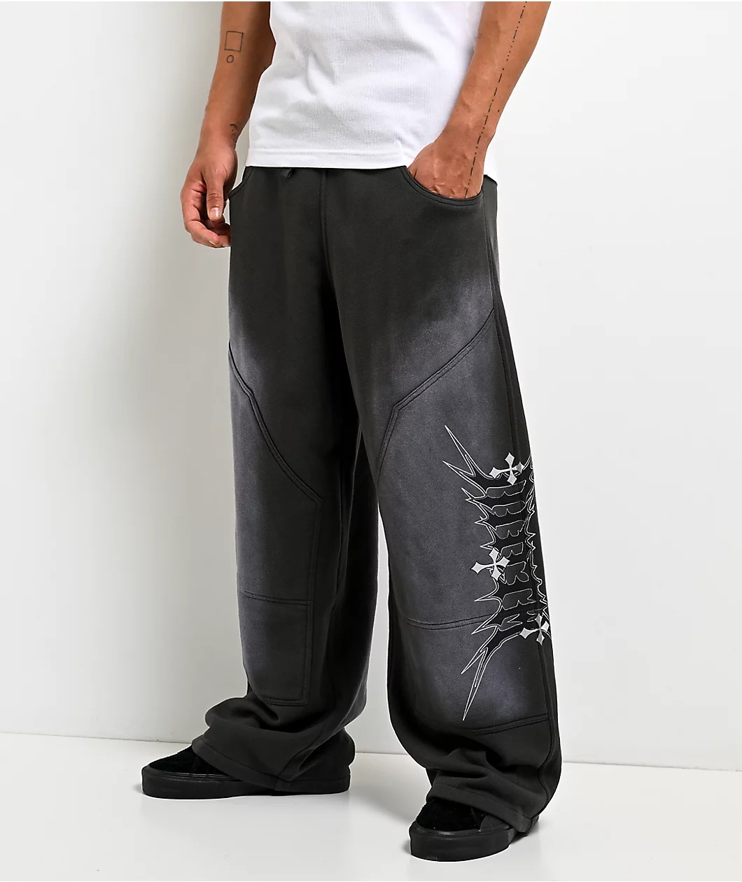 Ninth Hall Tucked Double Knee Baggy Sweatpants Ninth Hall Tucked Double Knee Baggy Sweatpants