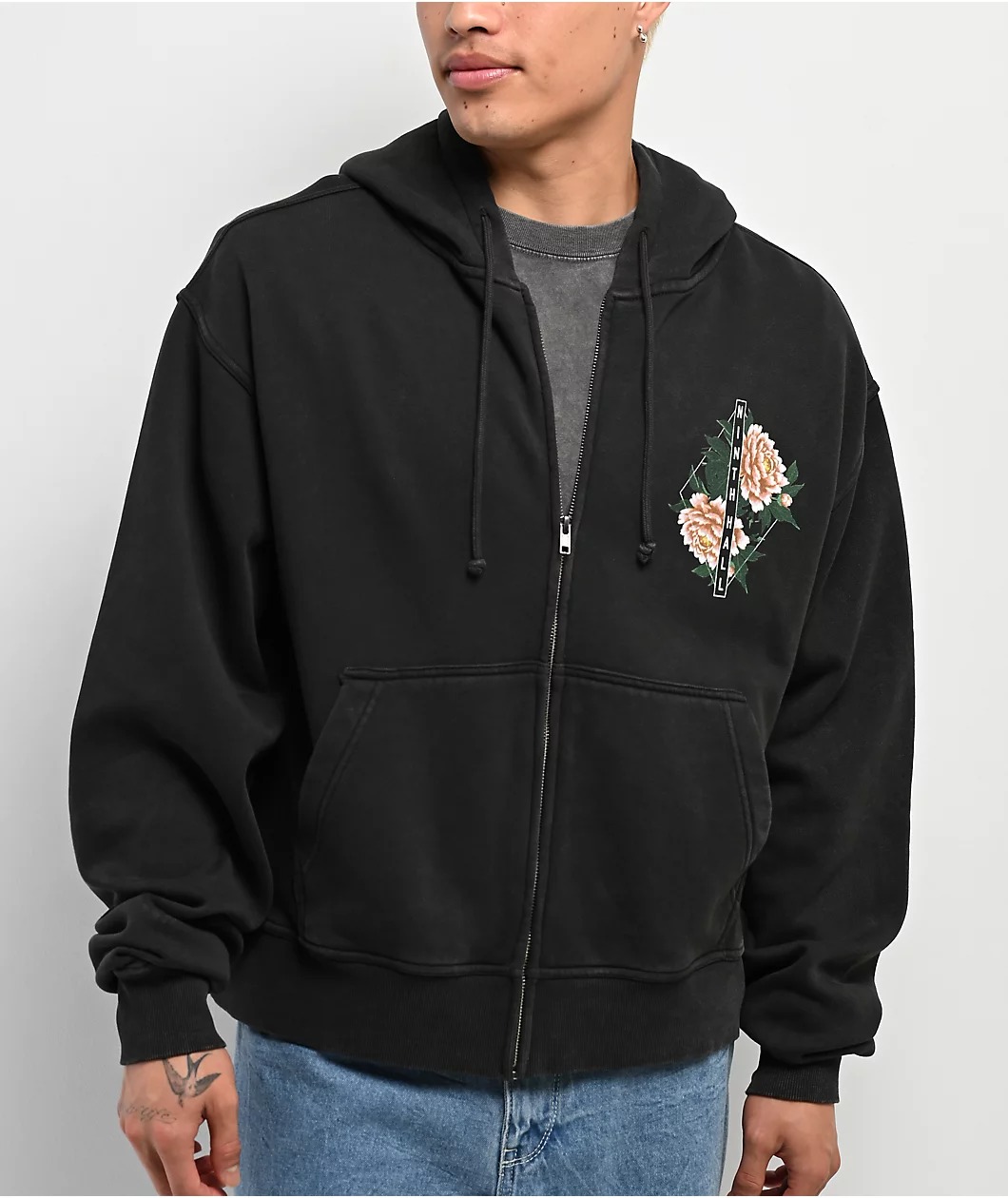 Ninth Hall Venom Black Wash Zip Hoodie Ninth Hall Venom Black Wash Zip Hoodie