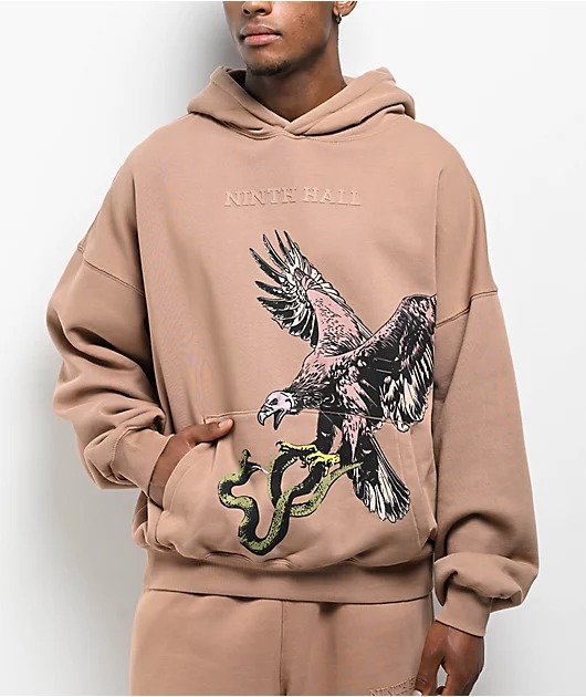 Vulture Ninth Hall Brown Hoodie Vulture Ninth Hall Brown Hoodie
